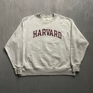 Vintage Harvard Reverse Weave Sweatshirt Mens XXL Grey 2000s Champion